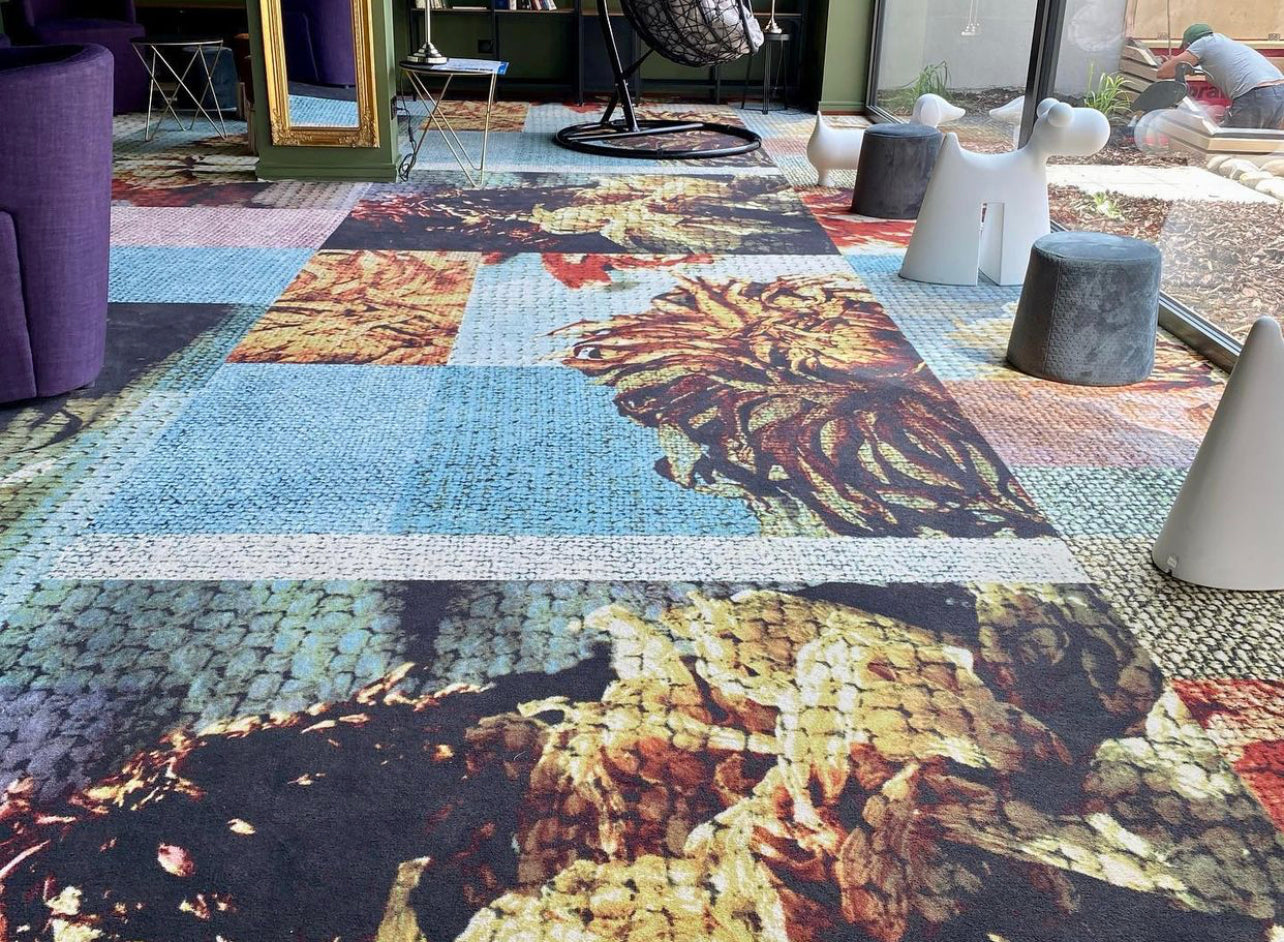 Faded Dahlia Carpet Tile / Broadloom