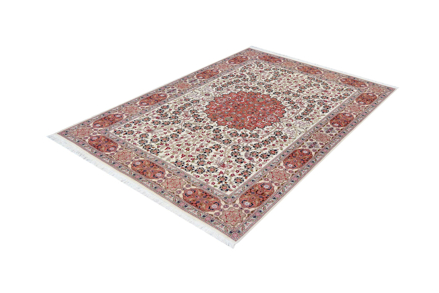 Persian Rose Tabriz Rug handmade area rug Shop Tapis 5' X 7'4 