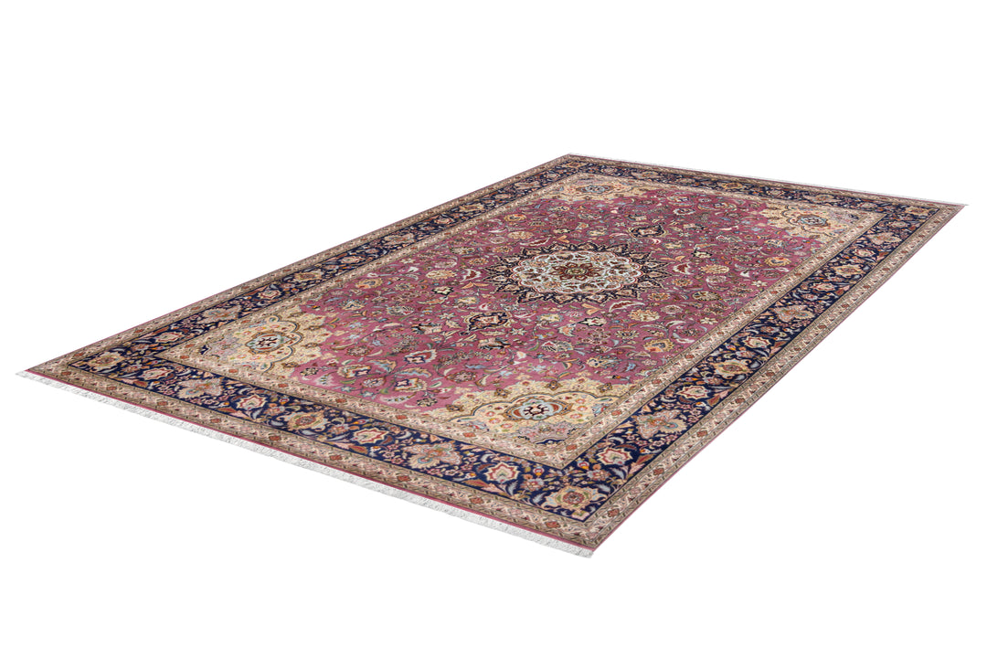 Tabriz Plum Medallion Rug