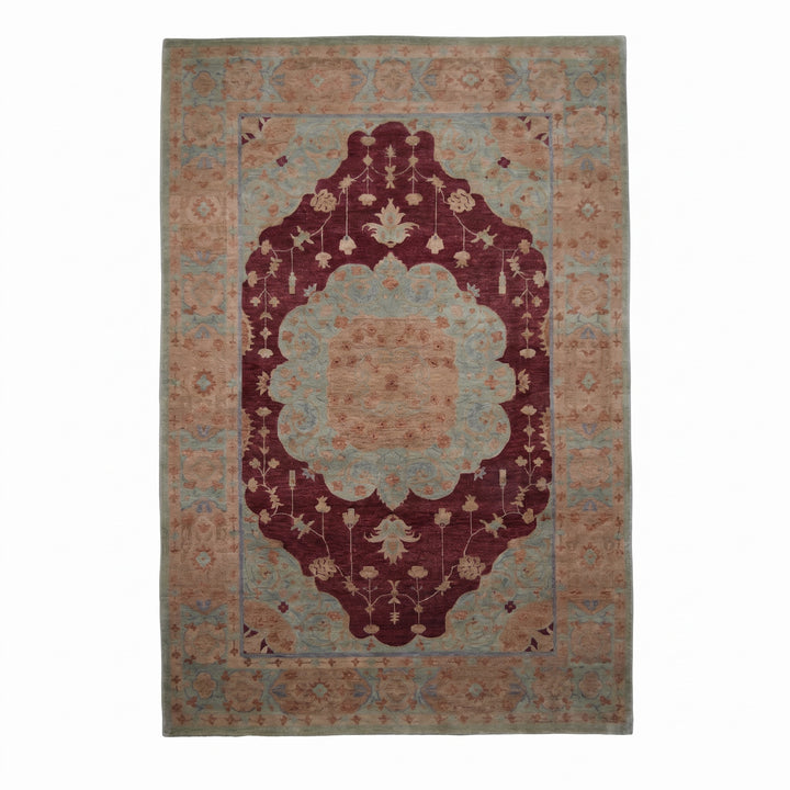 Tibetan Cotswold Burgundy &amp; Teal Wool Rug