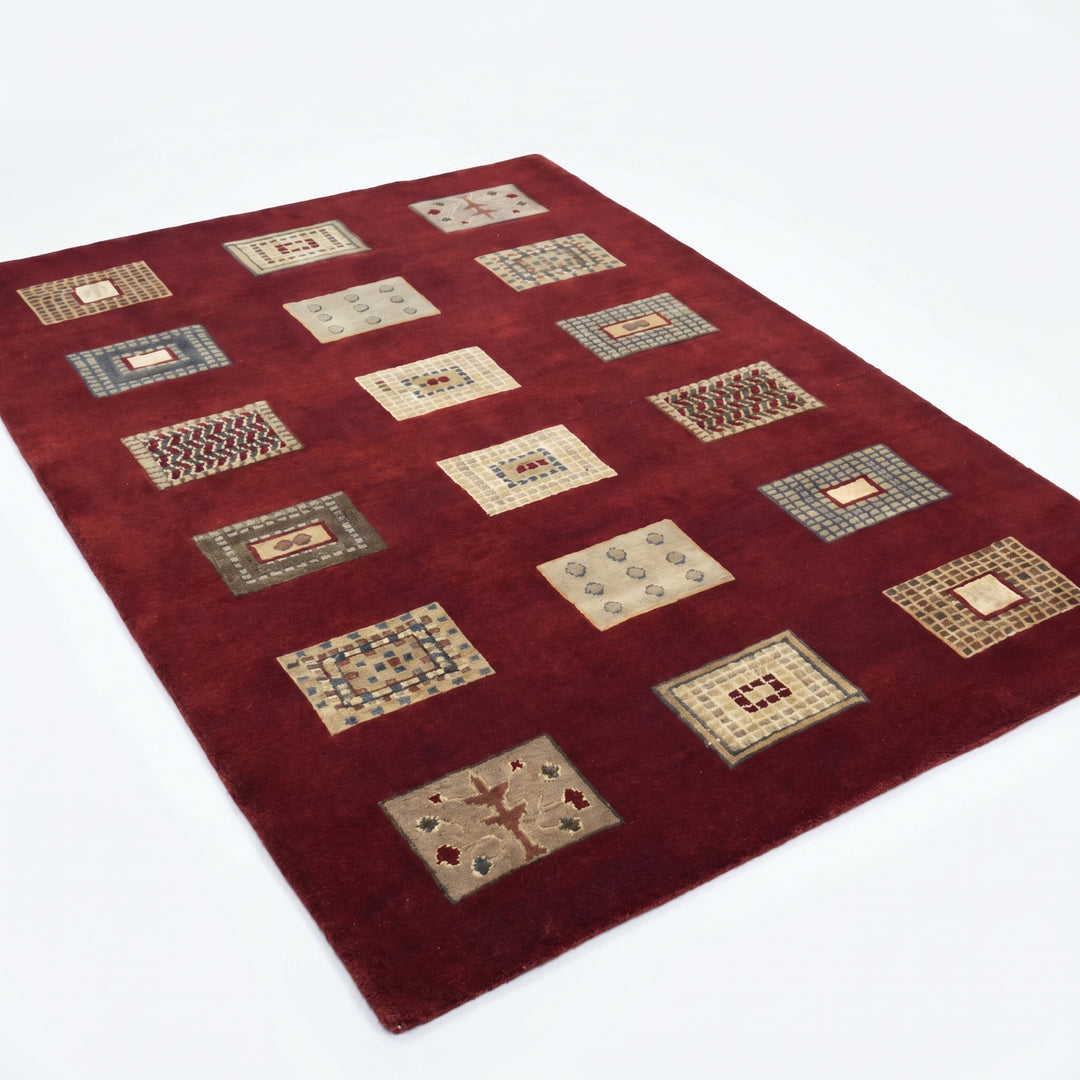 Tibetan Crimson Mosaic Rug