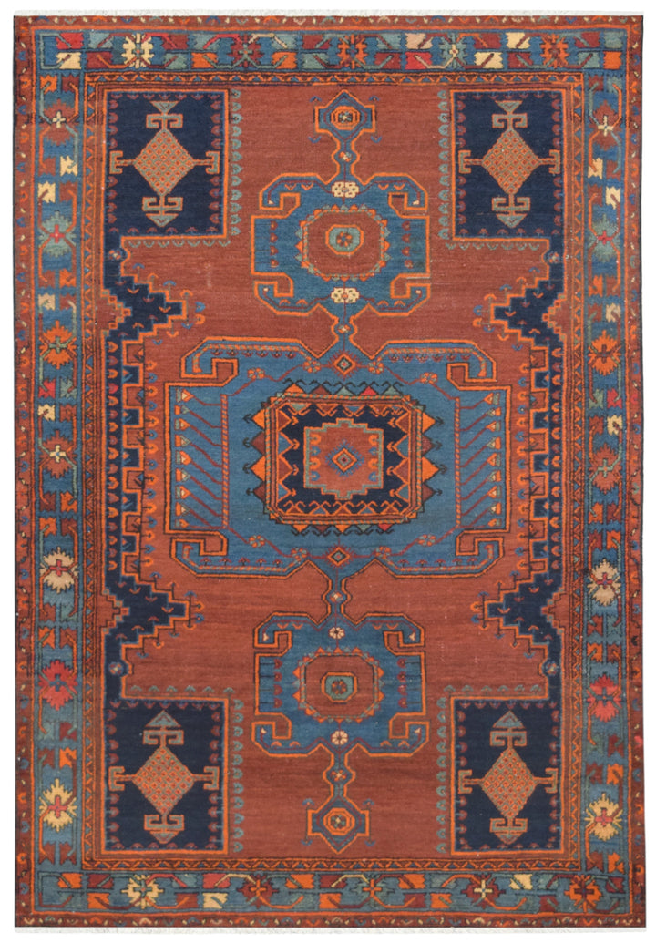 Hamedan Teal Medallion Rug