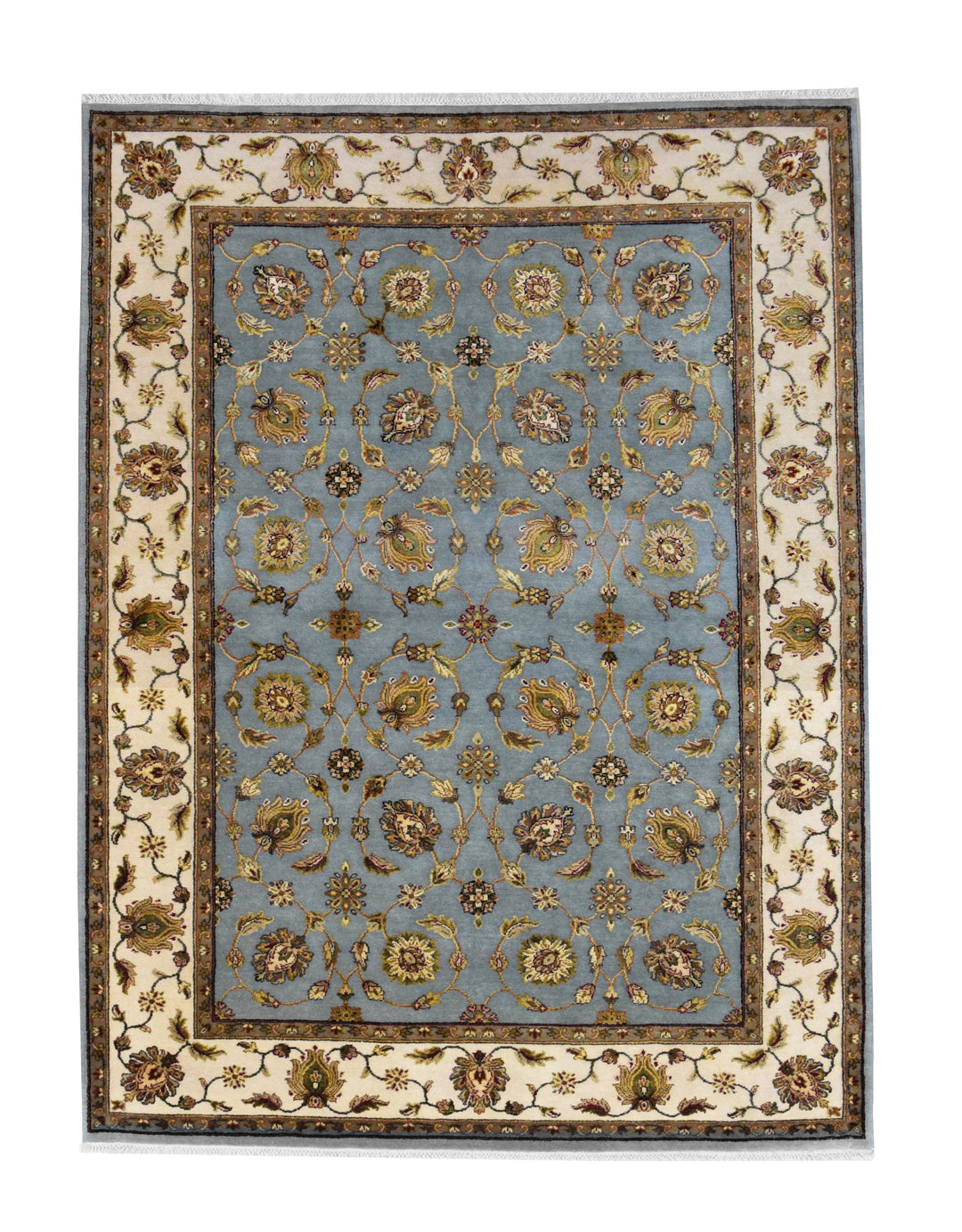 Jaipur Floral Blue Wool &amp; Silk Rug