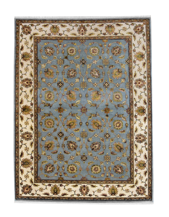 Jaipur Floral Blue Wool &amp; Silk Rug