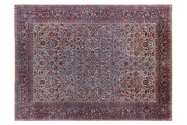 Antique Persian Kashan Floral Rug