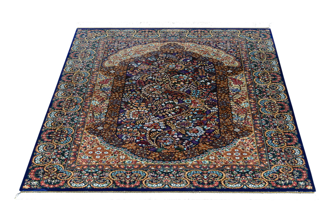 Qum Millflower Persian Silk Rug