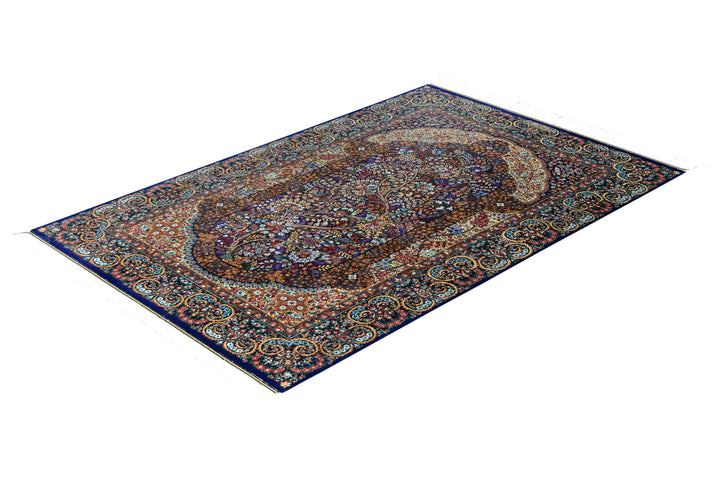 Qum Millflower Persian Silk Rug