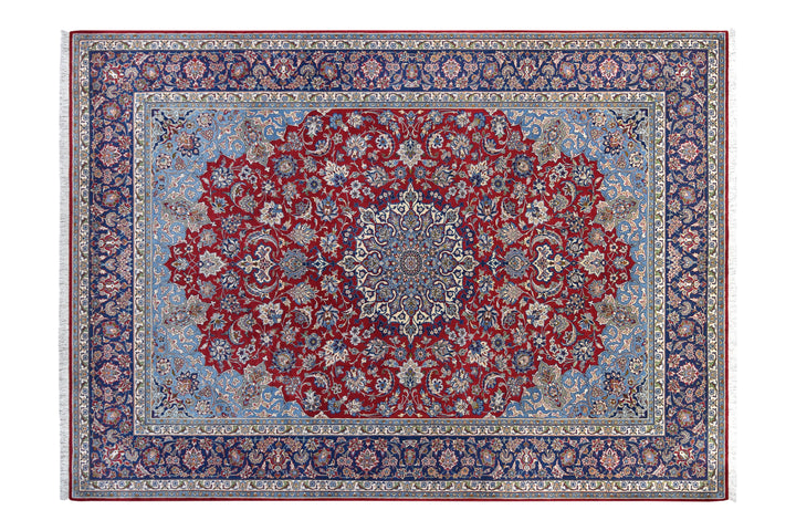 Isfahan Medallion Red Navy Rug