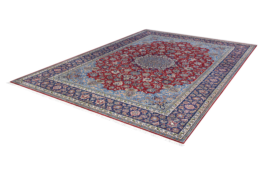 Isfahan Medallion Red Navy Rug