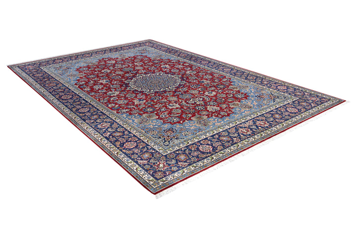 Isfahan Medallion Red Navy Rug