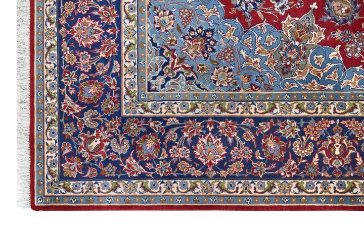 Isfahan Medallion Red Navy Rug