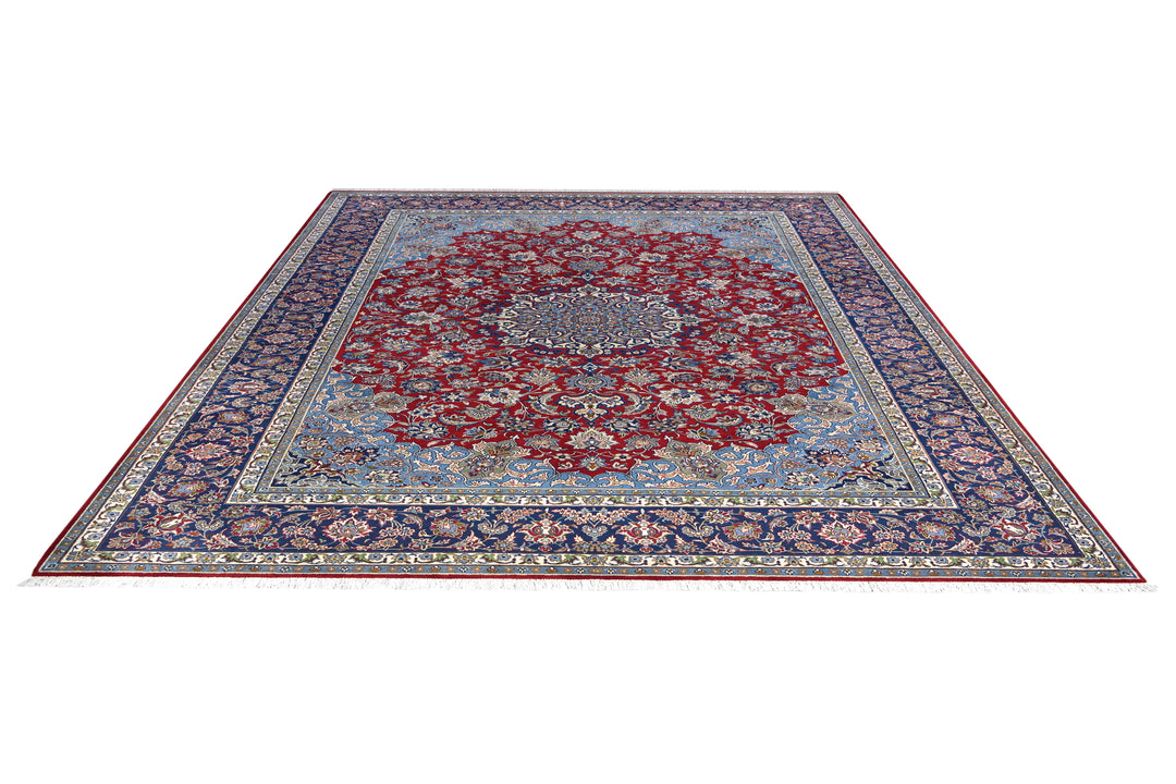 Isfahan Medallion Red Navy Rug