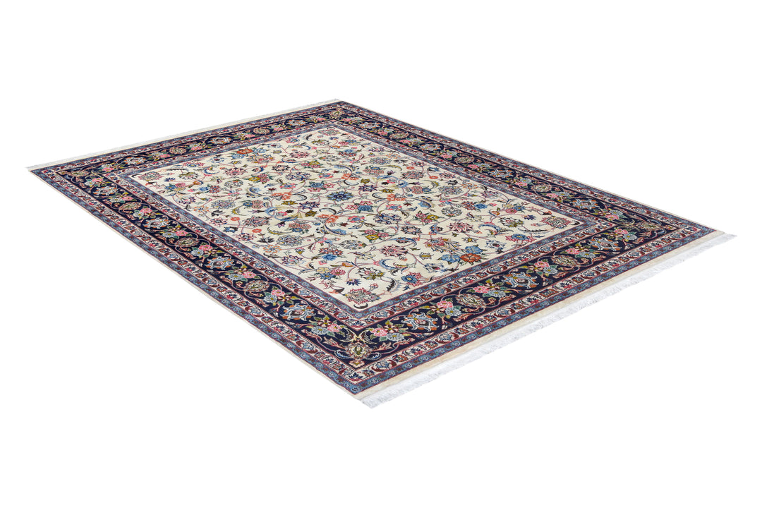 Mashad Floral Ivory Rug