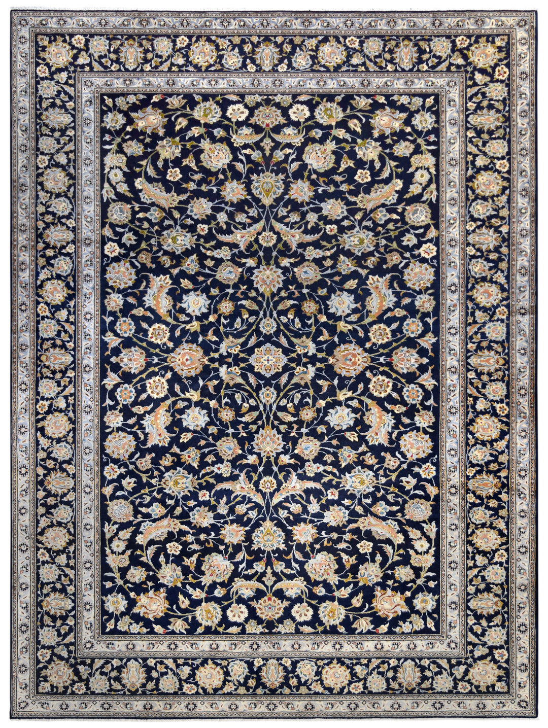 Kashan Miri Allover Navy Rug