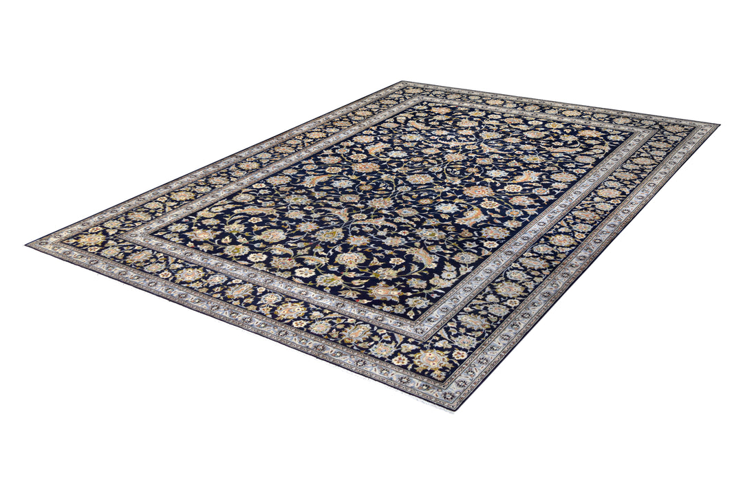 Kashan Miri Allover Navy Rug