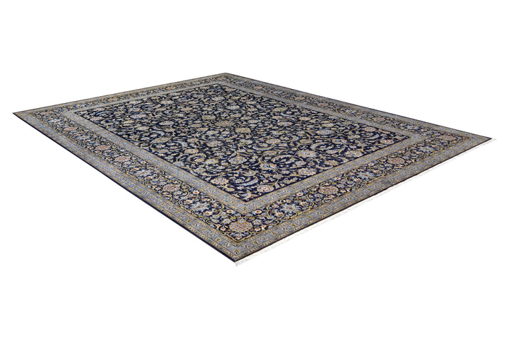 Kashan Miri Allover Navy Rug