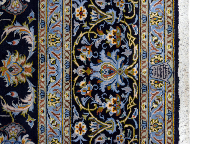 Kashan Miri Allover Navy Rug