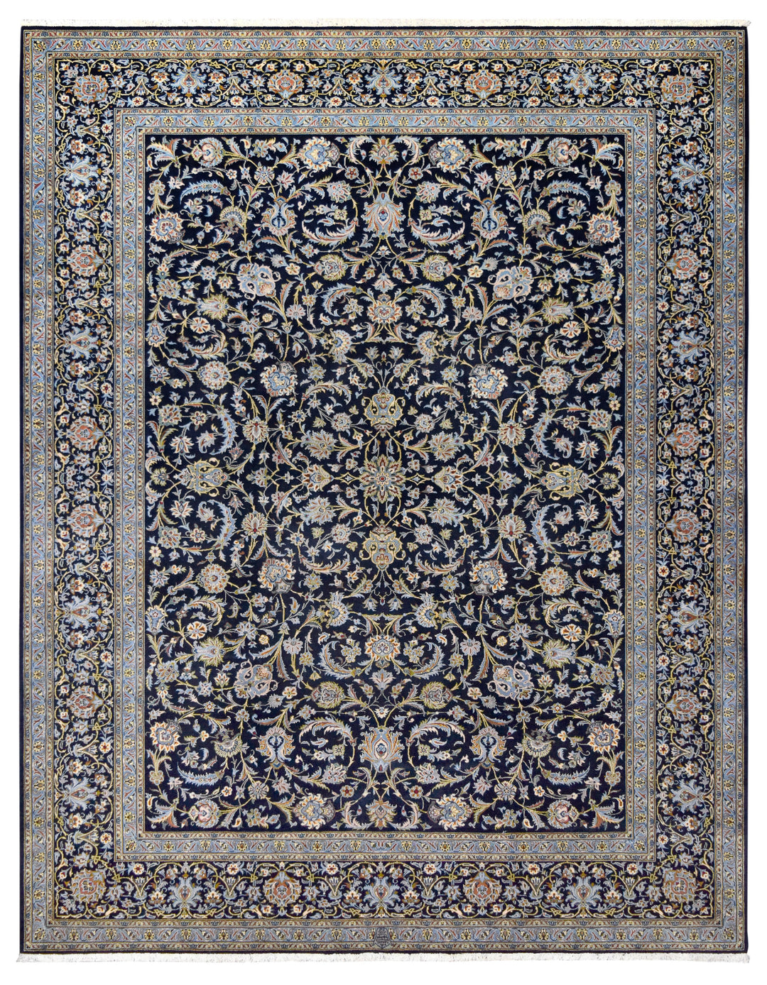 Kashan Miri Allover Navy Rug