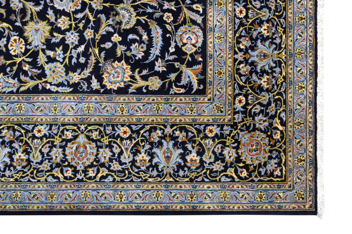 Kashan Miri Allover Navy Rug