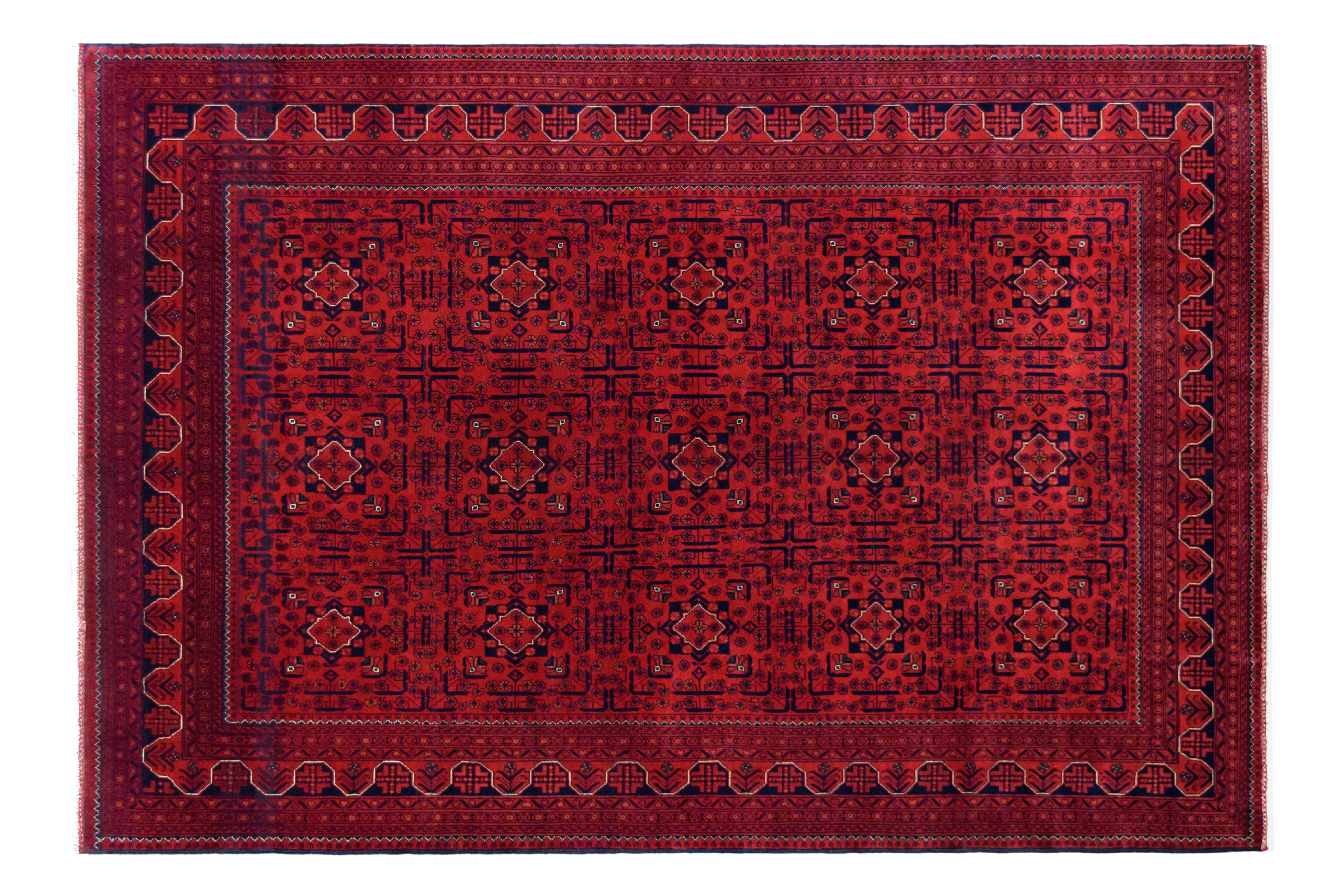 Handmade | popular Baluchi Style Carpet | Khal Mohammadi | Afghan Red tapis | Pure Wool | Hand Woven Area RUG 4'10