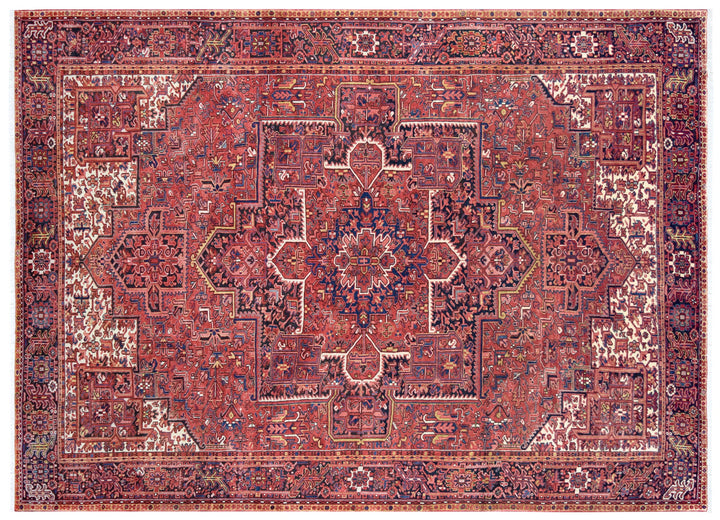 Heriz Geometric brick Red Rug