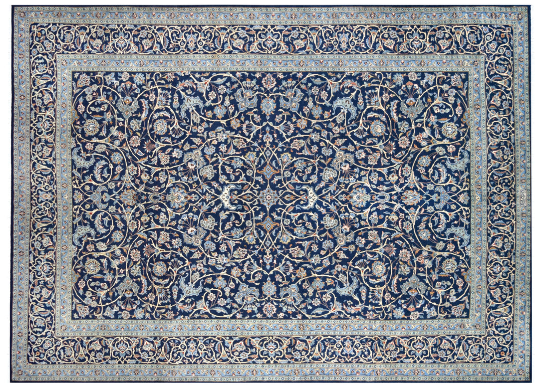 Kashan Floral Navy Rug