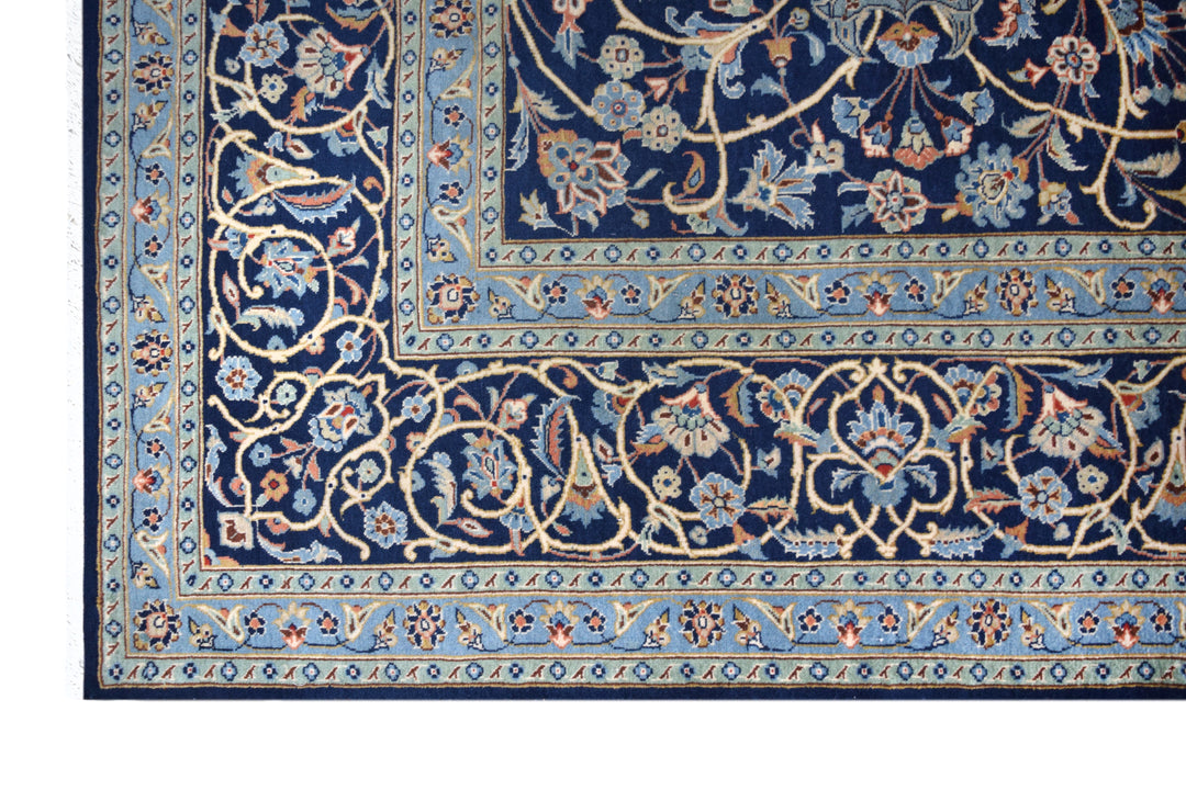 Kashan Floral Navy Rug