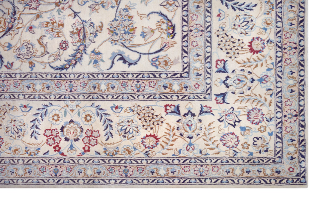 Persian Nain Allover floral Ivory Rug