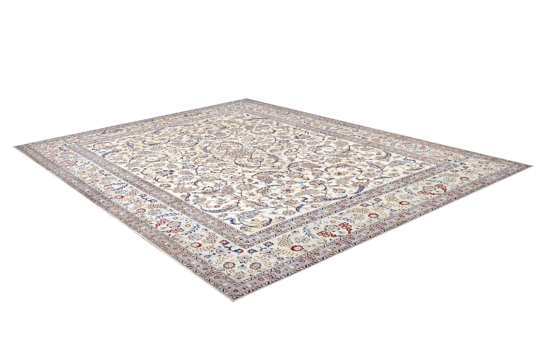 Persian Nain Allover floral Ivory Rug