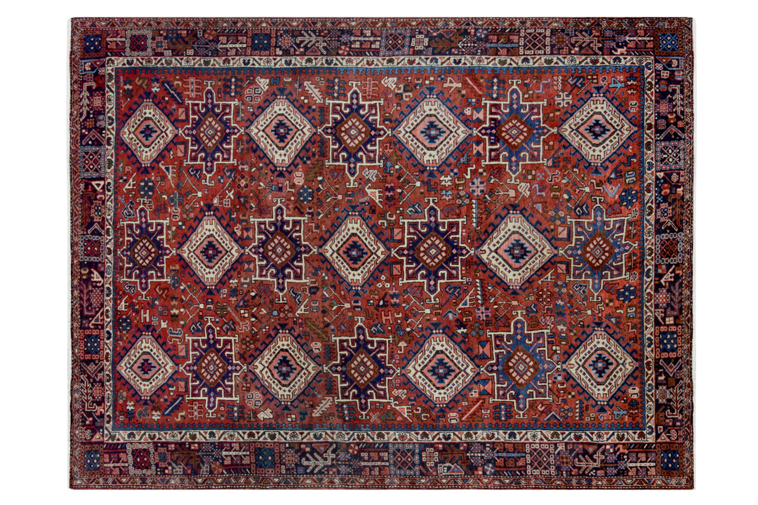 Antique Gharejeh Rust Wool Rug