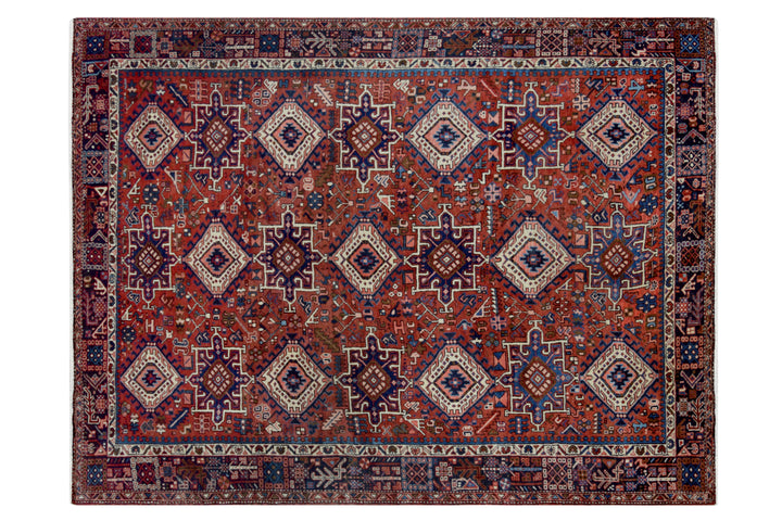 Antique Gharejeh Rust Wool Rug