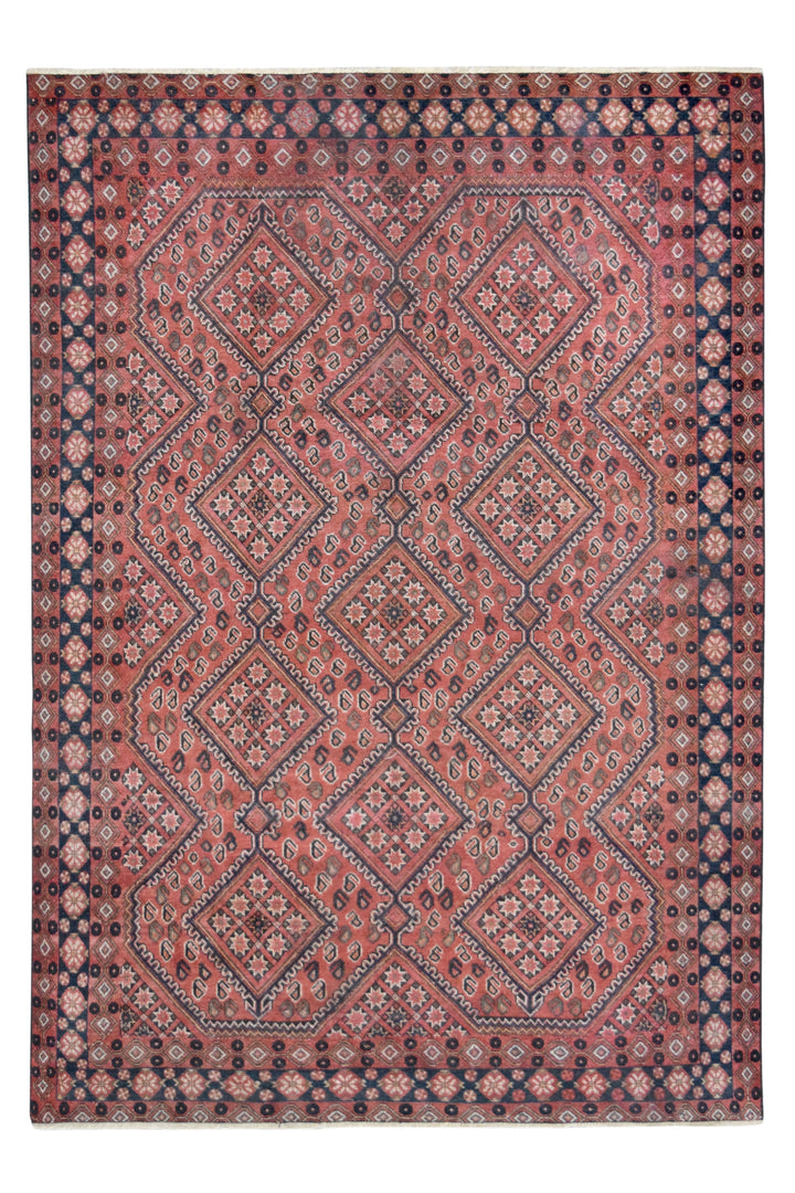 Hamedan Persian Diamond Rust Rug