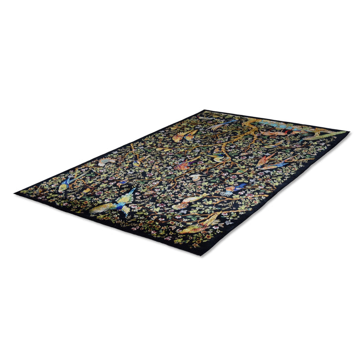 Birds of Paradise Art Silk Rug