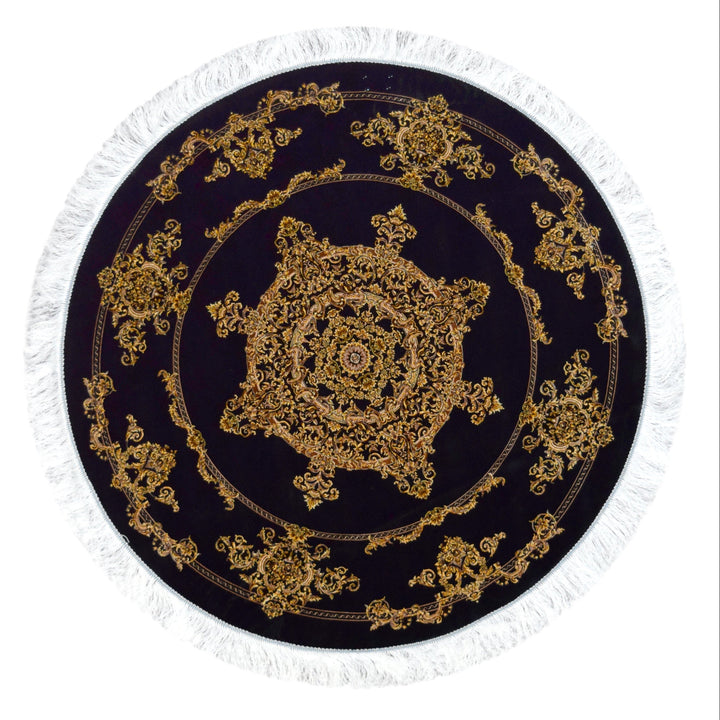 Classic Qum Design Medallion Round Rug