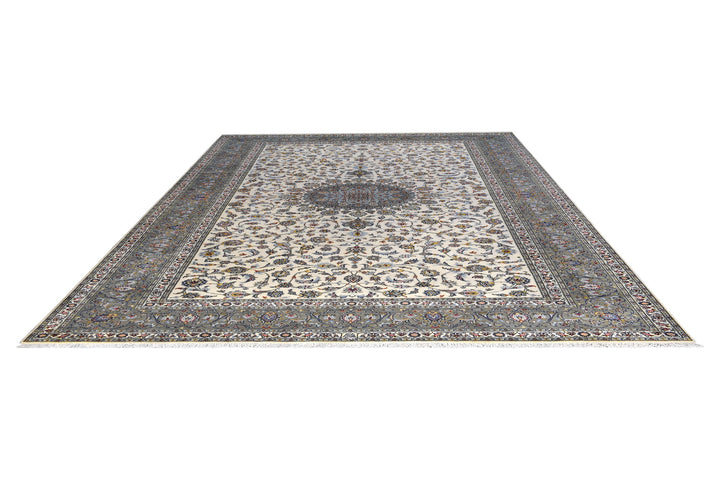 Persian Kashan Medallion Graystone Rug