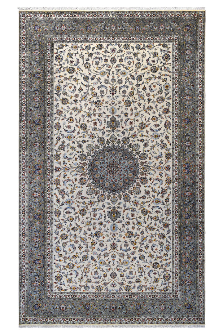 Persian Kashan Medallion Graystone Rug