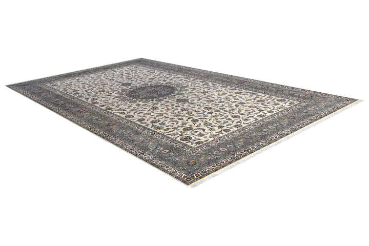 Persian Kashan Medallion Graystone Rug
