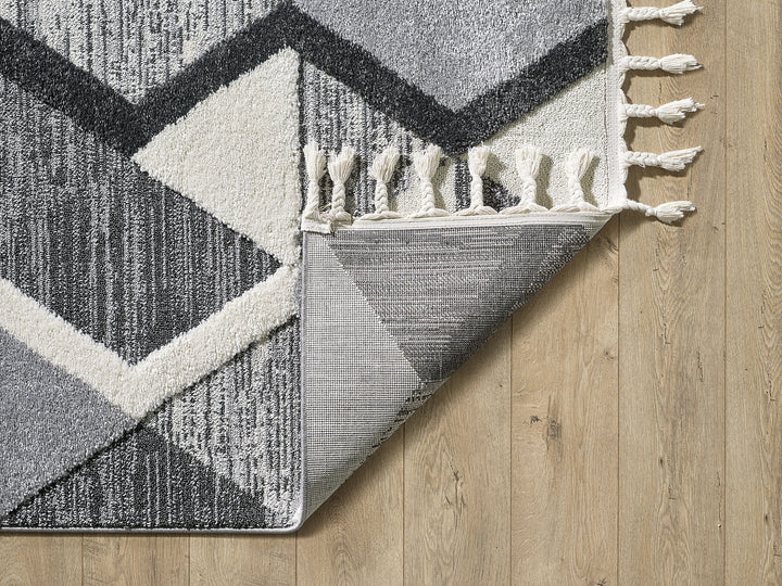 Macrame cream and grey Rug