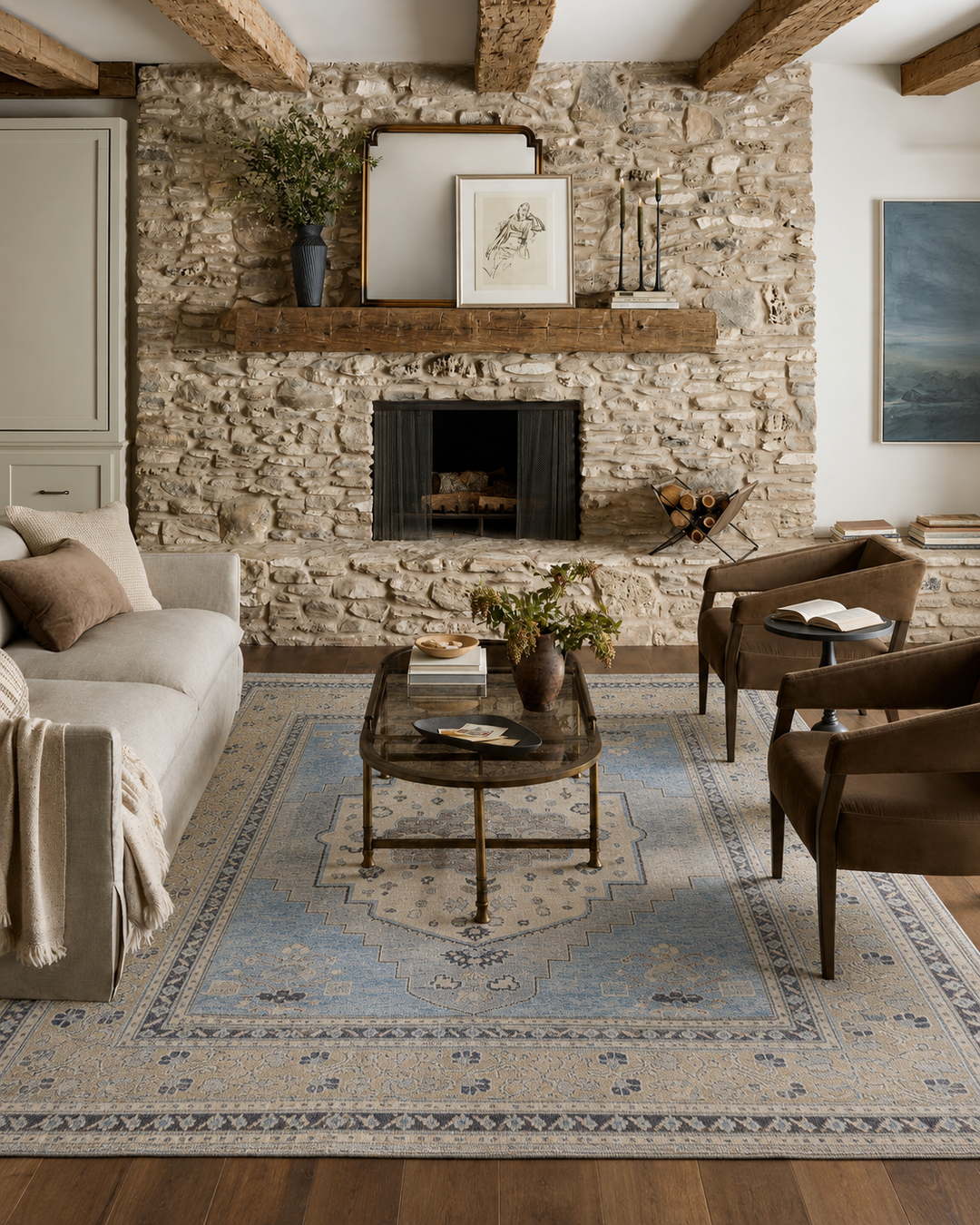 Ushak Polar Sky rug