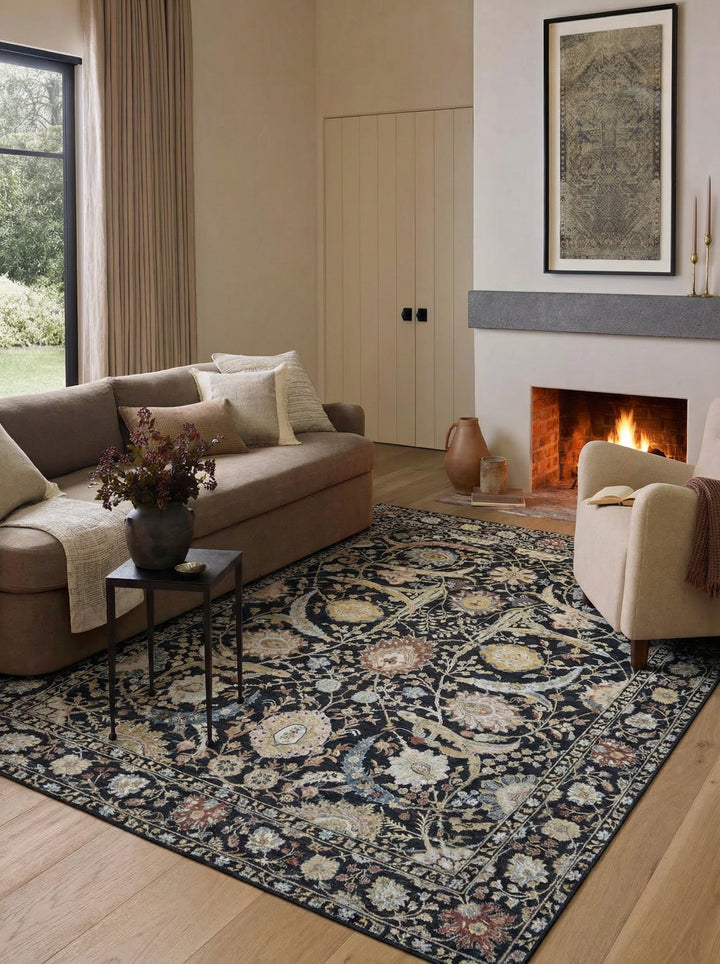 Persian Vase Leaf Design Wool Rug