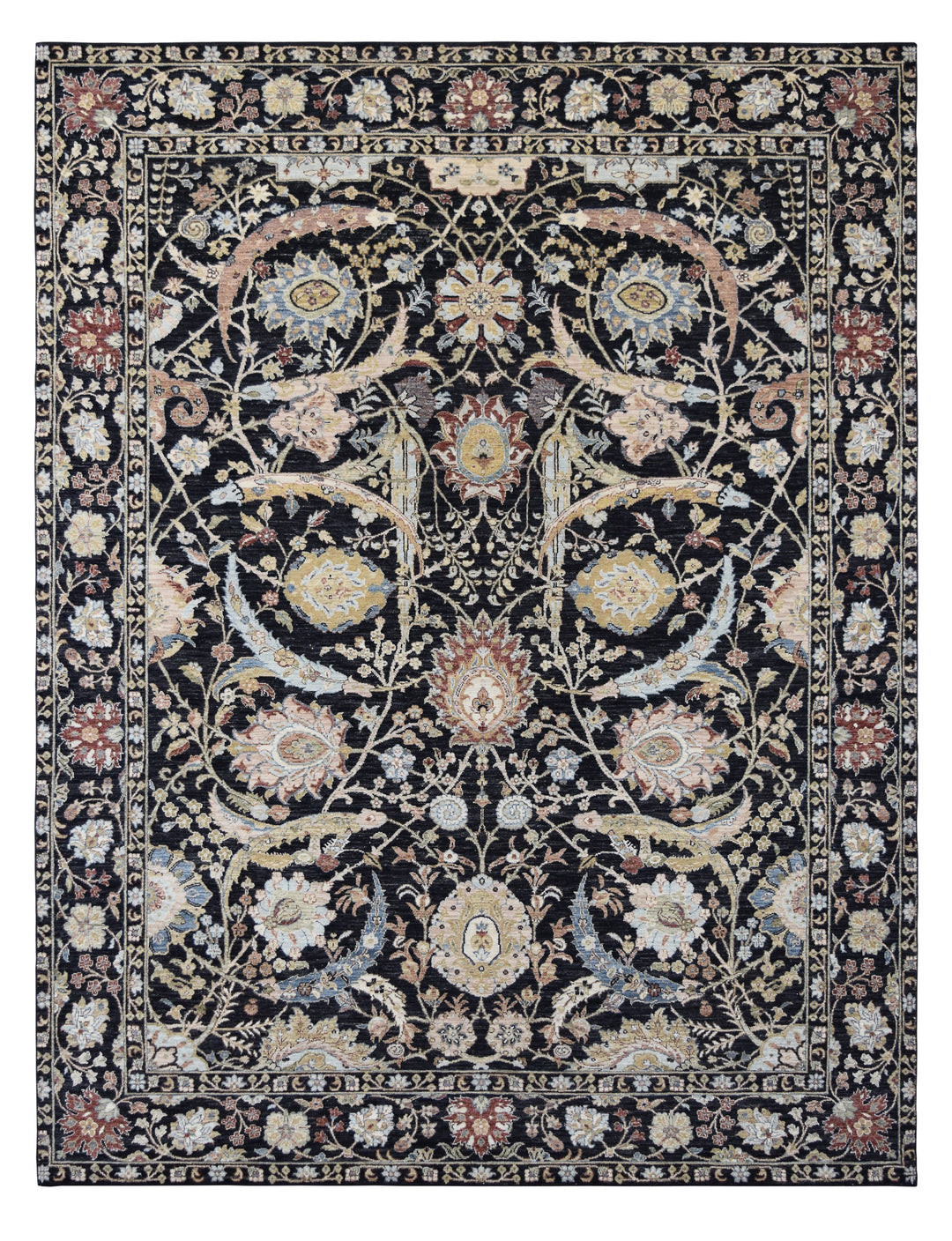 Persian Vase Leaf Design Wool Rug