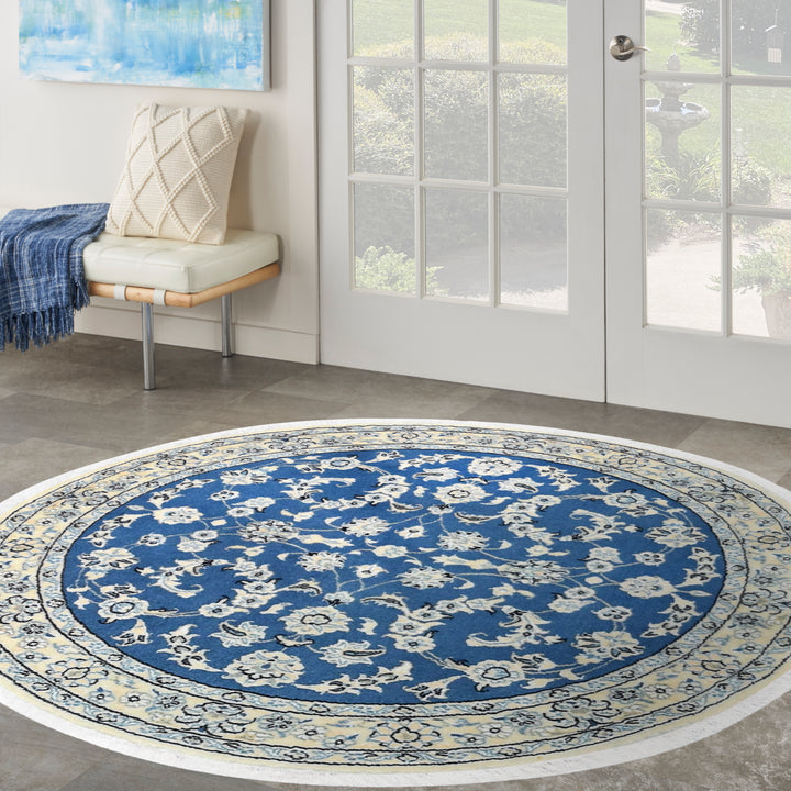 Nain Round Blue Rug