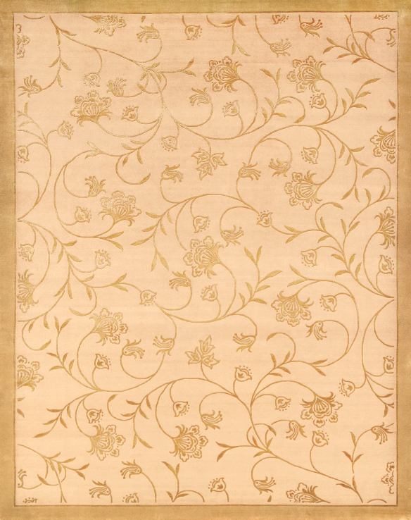 Claussen Gold Wool & Silk Rug