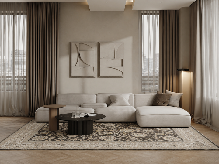 Ushak Brownstone Wool Rug