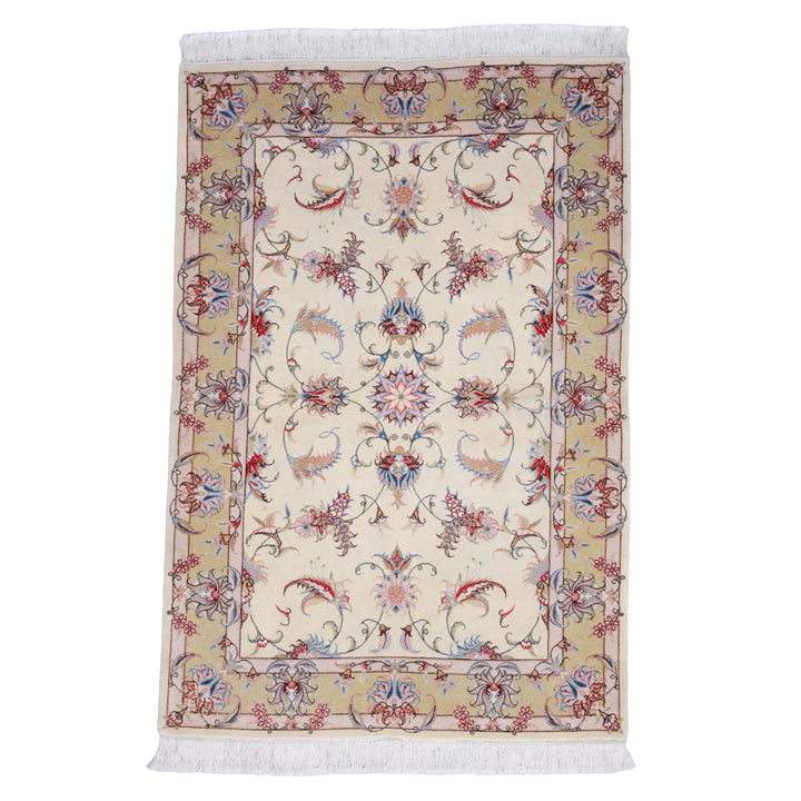 Tabriz Allover Light Green / Cream Rug