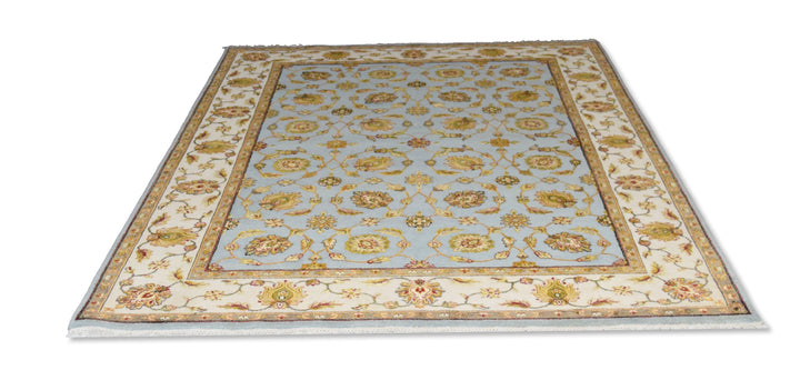 Jaipur Floral Blue Wool &amp; Silk Rug