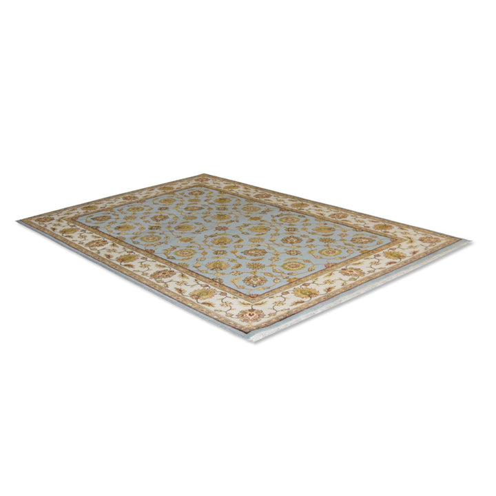 Jaipur Floral Blue Wool &amp; Silk Rug