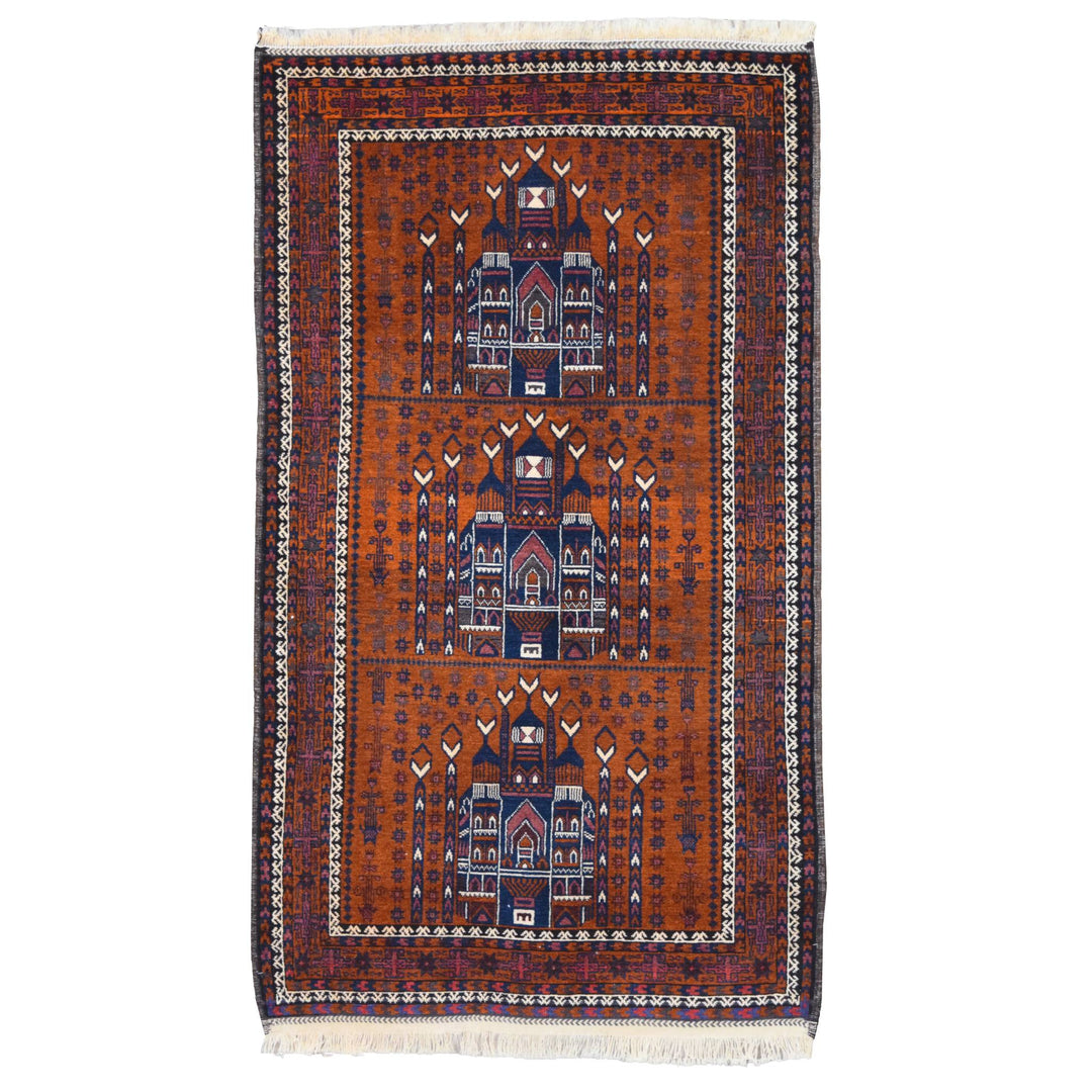 Baluch Vintage Indigo / Brown Wool Rug