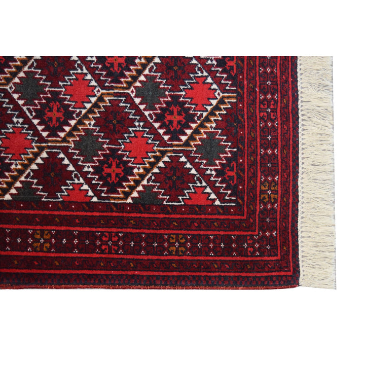Turkoman Geometric Red Runner Rug