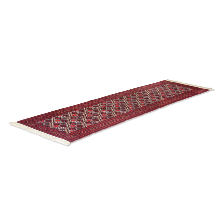 Turkoman Geometric Red Runner Rug